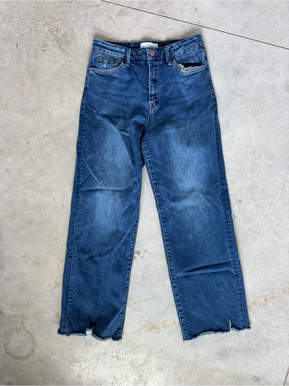 VERVET WOMEN'S DARK WASH HIGH RISE WIDE LEG DENIM JEANS SZ 29 - Picture 1 of 9